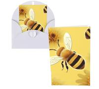 KLLTYHMU Lot de 1 carte de remerciement avec enveloppes, Honey Bee2, 10,2 x 15,2 cm pour notes personnalisées, cartes formelles pour toutes les occasions, adaptées pour les petites entreprises, les