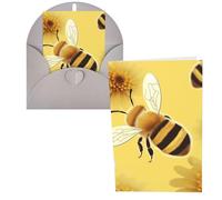 KLLTYHMU Lot de 1 carte de remerciement avec enveloppes, Honey Bee2, 10,2 x 15,2 cm pour notes personnalisées, cartes formelles pour toutes les occasions, adaptées pour les petites entreprises, les