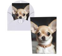 KLLTYHMU Lot de 1 carte de remerciement avec enveloppes, motif chihuahua mignon de 10,2 x 15,2 cm pour notes personnalisées, cartes formelles pour toutes les occasions, adaptées pour les petites