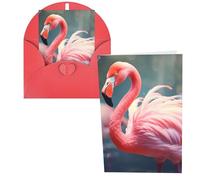 KLLTYHMU Lot de 1 carte de remerciement avec enveloppes, motif flamant rose de 10,2 x 15,2 cm pour notes personnalisées, cartes formelles pour toutes les occasions, adaptées pour les petites