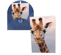 KLLTYHMU Lot de 1 carte de remerciement avec enveloppes, motif girafe mignonne de 10,2 x 15,2 cm pour notes personnalisées, cartes formelles pour toutes les occasions, adaptées pour les petites