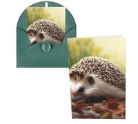 KLLTYHMU Lot de 1 carte de remerciement avec enveloppes, motif hérisson de 10,2 x 15,2 cm pour notes personnalisées, cartes formelles pour toutes les occasions, adaptées pour les petites entreprises