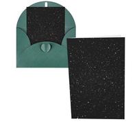 KLLTYHMU Lot de 1 carte de remerciement avec enveloppes, noir pailleté de 10,2 x 15,2 cm pour notes personnalisées, cartes formelles pour toutes les occasions, adaptées pour les petites entreprises