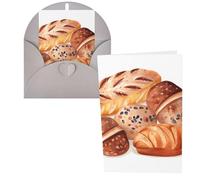 KLLTYHMU Lot de 1 carte de remerciement avec enveloppes, pain peint de 10,2 x 15,2 cm pour notes personnalisées, cartes formelles pour toutes les occasions, adaptées pour les petites entreprises, les
