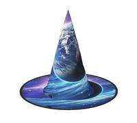 KLLTYHMU Lot de 3 chapeaux de sorcière d'Halloween planète galaxie pour homme et femme - Accessoires de costume d'intérieur et d'extérieur - Décorations d'Halloween pour porche, cour - Fournitures de