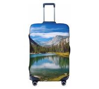 KLLTYHMU Mountain Lakes Housse de protection élastique lavable pour bagages de voyage anti-rayures pour enfants et adultes Convient aux bagages de 45,7 à 81,3 cm, Noir , S