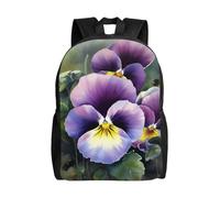KLLTYHMU Pansy Perfection Sac à dos de voyage pour ordinateur portable imperméable léger et mignon pour femme et homme