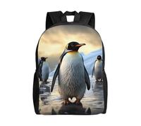 KLLTYHMU Penguin Sac à dos de voyage pour ordinateur portable, imperméable, léger, mignon, sac à dos pour femme et homme, sac à dos décontracté, noir, taille unique