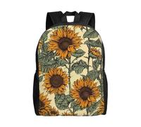 KLLTYHMU Romantique Tournesols Voyage Ordinateur Portable Sac à Dos Imperméable Léger Mignon Sac à dos pour Femme Homme Sac à dos décontracté Noir Taille unique