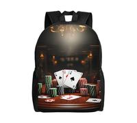 KLLTYHMU Sac à dos de tournoi de poker pour ordinateur portable, imperméable, léger, mignon, sac à dos pour femme et homme, sac à dos décontracté