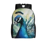 KLLTYHMU Sac à dos de voyage imperméable et léger pour ordinateur portable motif paon mignon pour femmes et hommes, sac à dos décontracté, noir, taille unique