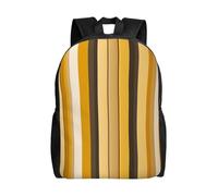 KLLTYHMU Sac à dos de voyage imperméable léger et mignon pour ordinateur portable à rayures jaunes pour femmes et hommes, sac à dos décontracté, noir, taille unique