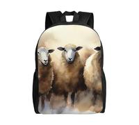 KLLTYHMU Sac à dos de voyage imperméable léger et mignon pour ordinateur portable - Motif mouton - Pour homme et femme