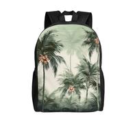 KLLTYHMU Sac à dos de voyage pour ordinateur portable avec palmiers tropicaux, imperméable, léger, mignon, pour femme et homme, sac à dos décontracté