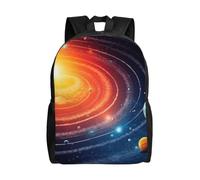 KLLTYHMU Sac à dos de voyage pour ordinateur portable avec système solaire galaxie - Imperméable et léger - Pour homme et femme - Noir - Taille unique