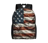 KLLTYHMU Sac à dos de voyage pour ordinateur portable - Imperméable et léger - Motif camouflage américain - Pour homme et femme - Noir - Taille unique