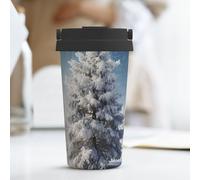 KLLTYHMU Snow Pine Tree Tasse à café de voyage isotherme en acier inoxydable avec couvercle et boucle de transport dissimulée pour homme et femme 500 ml