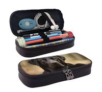 KLLTYHMU Trousse à crayons en cuir de grande capacité avec compartiments - Jolie trousse à crayons - Joli chien maltais - Trousse de maquillage portable, Adorable chien labrador., Taille unique, Motif
