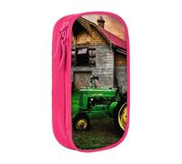 KLMELLMDE Old Tractor Photo Farm Trousse à crayons Trousse de maquillage Grande capacité Double Couche Trousse de papeterie de bureau, rose, Taille unique, Organiseur de sac