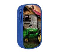 KLMELLMDE Old Tractor Photo Farm Trousse à crayons Trousse de maquillage Grande capacité Double Couche Trousse de papeterie de bureau, bleu, Taille unique, Organiseur de sac