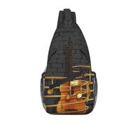 KLMELLMDE Petit sac de poitrine pour guitare, sac à bandoulière pour homme, sac à bandoulière léger quotidien, sacs à dos de randonnée et de voyage, Noir , Taille unique, Organiseur de sac