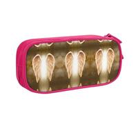 KLMELLMDE Trousse à crayons de grande capacité avec nom pour étudiant, double couche, fournitures scolaires et de bureau, trousse de papeterie, trousse de maquillage, rose, Taille unique, Sac à dos