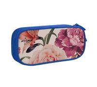 KLMELLMDE Trousse à crayons de grande capacité avec nom pour étudiant, double couche, fournitures scolaires et de bureau, trousse de papeterie, trousse de maquillage, bleu, Taille unique, Sac à dos