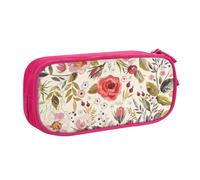 KLMELLMDE Trousse à crayons de grande capacité avec nom pour étudiant, double couche, fournitures scolaires et de bureau, trousse de papeterie, trousse de maquillage, rose, Taille unique, Sac à dos