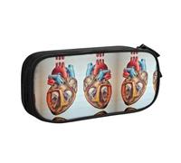 KLMELLMDE Trousse à crayons de grande capacité avec nom pour étudiant, double couche, fournitures scolaires et de bureau, trousse de papeterie, trousse de maquillage, Noir , Taille unique, Sac à dos