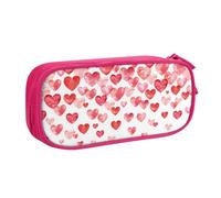 KLMELLMDE Trousse à crayons de grande capacité avec nom pour étudiant, double couche, fournitures scolaires et de bureau, trousse de papeterie, trousse de maquillage, rose, Taille unique, Sac à dos