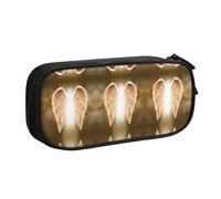 KLMELLMDE Trousse à crayons de grande capacité avec nom pour étudiant, double couche, fournitures scolaires et de bureau, trousse de papeterie, trousse de maquillage, Noir , Taille unique, Sac à dos