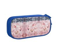 KLMELLMDE Trousse à crayons de grande capacité avec nom pour étudiant, double couche, fournitures scolaires et de bureau, trousse de papeterie, trousse de maquillage, bleu, Taille unique, Sac à dos