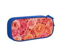 KLMELLMDE Trousse à crayons de grande capacité avec nom pour étudiant, double couche, fournitures scolaires et de bureau, trousse de papeterie, trousse de maquillage, bleu, Taille unique, Sac à dos