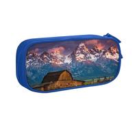 KLMELLMDE Trousse à crayons de grande capacité avec nom pour étudiant, double couche, fournitures scolaires et de bureau, trousse de papeterie, trousse de maquillage, bleu, Taille unique, Sac à dos