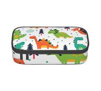 KLMELLMDE Trousse à crayons de grande capacité, motif dinosaures colorés, trousse à crayons, trousse à crayons scolaire, organisateur de papeterie de bureau, trousse de maquillage.