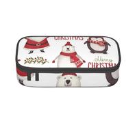 KLMELLMDE Trousse à crayons de grande capacité Père Noël, trousse à crayons, trousse à crayons scolaire, organisateur de papeterie de bureau, trousse de maquillage.