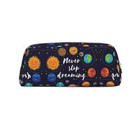 KLMELLMDE Trousse à crayons en cuir avec fermeture éclair - Grande capacité - Pour fournitures scolaires et de bureau - Trousse de maquillage, porte-monnaie, Argenté., Taille unique, Sac à dos