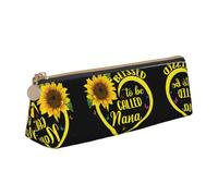 KLMELLMDE Trousse à crayons en cuir Blessed to Be Called Sunflower pour hommes, femmes, filles et garçons, papeterie et ustensiles d'art, trousses de maquillage., blanc, Taille unique, Sac à dos
