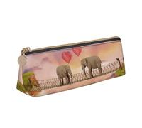 KLMELLMDE Trousse à crayons en cuir éléphant sur un pont pour hommes, femmes, filles et garçons, papeterie et ustensiles d'art, trousses de maquillage., blanc, Taille unique, Sac à dos décontracté