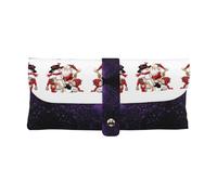 KLMELLMDE Trousse à stylos exquise avec motif Père Noël, fermeture à pression, étui à lunettes en cuir, trousse à stylos d'école, organisateur de papeterie de bureau, trousse de maquillage.