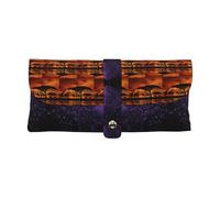 KLMELLMDE Trousse à stylos exquise en cuir avec motif girafe sous l'arbre en Afrique, fermeture à pression, trousse à crayons d'école, organisateur de papeterie de bureau, trousse de maquillage.