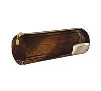 KLMELLMDE Trousse ronde en cuir avec fermeture éclair pour crayons, tasse à café et grains de café pour étudiants, trousse à crayons artistique, trousse de bureau, blanc, Taille unique, Sac à dos