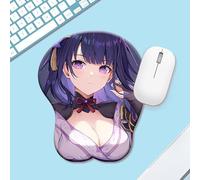 KLMIYDCR SBD-004 SBD-004 Raiden Shogun Tapis de souris ergonomique avec repose-poignet 3D pour ordinateur portable, bureau et maison 25,5 x 21,5 cm