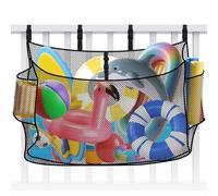 Klmnop Lot de 2 grands filets de rangement pour flotteurs de piscine - 150 x 30 x 85 cm en maille robuste avec sangles pour clôture, filet à suspendre au bord de la piscine pour radeaux gonflables