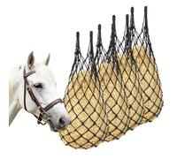 Klmnop Lot de 4 filets à foin robustes à alimentation lente pour chevaux, sacs à foin suspendus de 101,6 cm avec petits trous de 5 cm, alimentation régulée pour cheval, chèvre, mouton dans le paddock