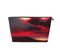 KLNBV Red Sky At Night Trousse de toilette de voyage avec une fermeture éclair et assez grande pour ranger des outils cosmétiques, doré, One Size