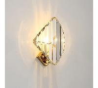 Klobvtt Applique Murale en Cristal éclairage carré doré Applique Murale Moderne Applique Murale Moderne élégante Appliques murales E14 pour Salon Chambre Chevet Couloir décor à la Maison