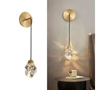 Klobvtt Applique Murale en Cristal, luminaire Mural Moderne, Lampe Murale LED en Laiton, Appliques murales câblées 5 W, éclairage Mural pour Salon, Chambre à Coucher, Couloir, éclairage Mural d'intér