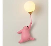 Klobvtt Applique murale en forme d'ours de dessin animé, applique murale en ballon, lampe murale pour chambre d'enfant, luminaire mural féerique G9, appliques câblées pour chambre de fille et de garço