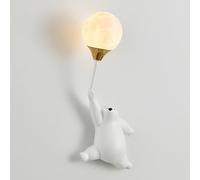 Klobvtt Applique murale en forme d'ours de dessin animé, applique murale en ballon, lampe murale pour chambre d'enfant, luminaire mural féerique G9, appliques câblées pour chambre de fille et de garço